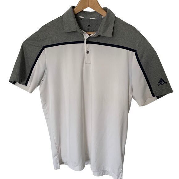 Adidas Golf Polo Short Sleeve Athletic Golf Shirt Mens Size Large Gray - Picture 6 of 6